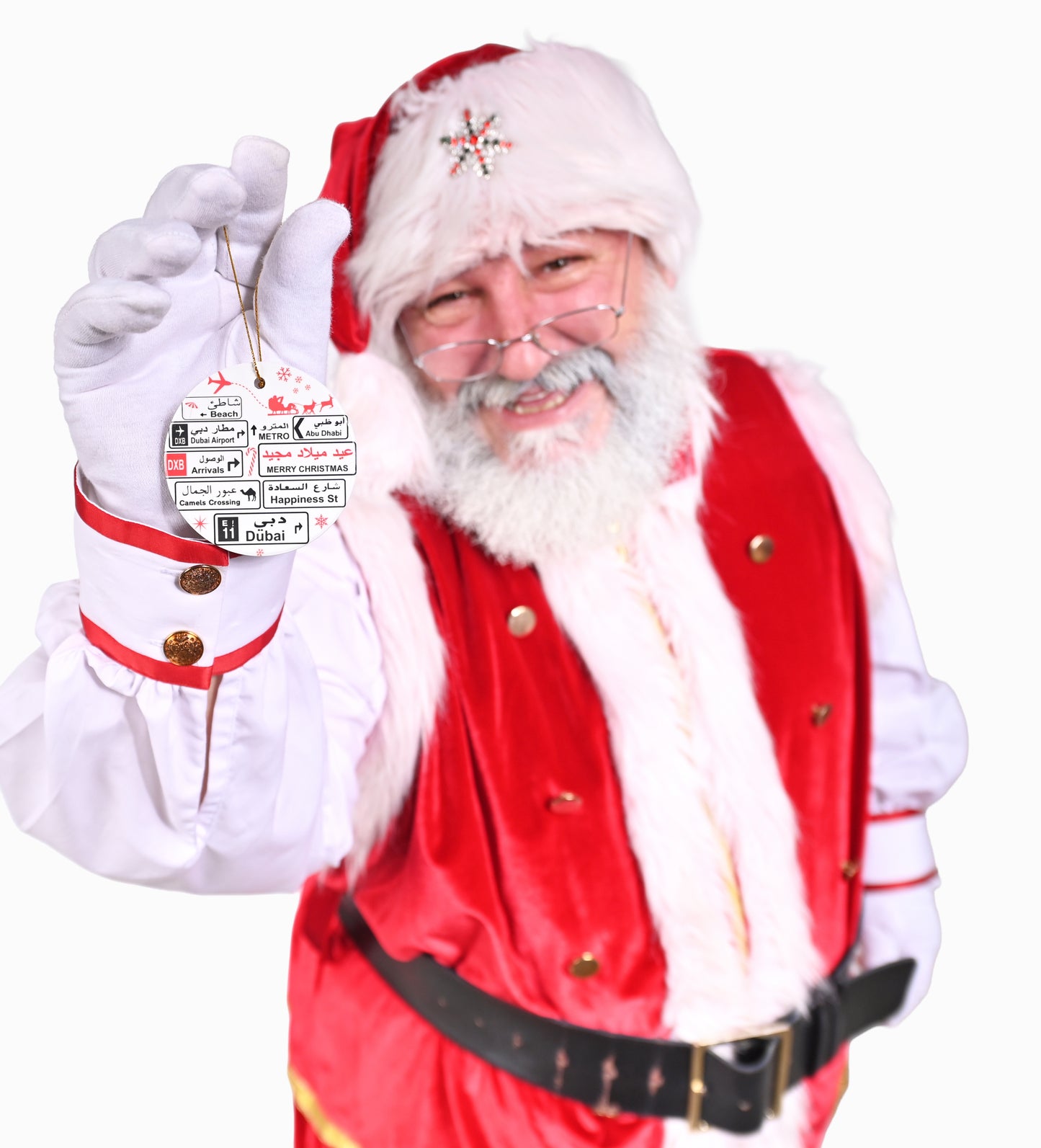 Road Trip DUBAI  Ceramic Christmas tree decoration by Charlie Warlie