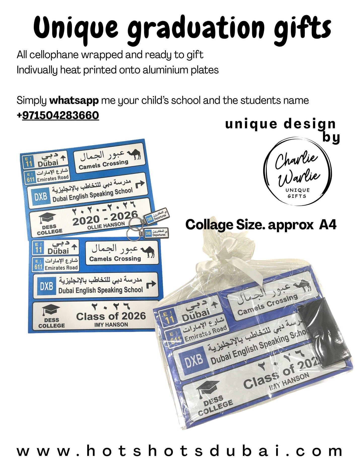 A4 /A5 size personalised metal graduation sign