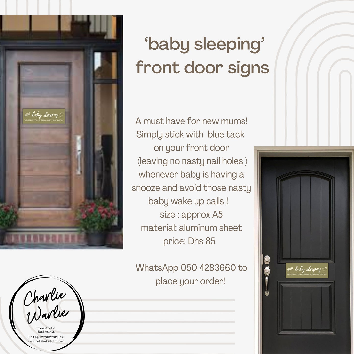 Baby Sleeping Metal Door Sign