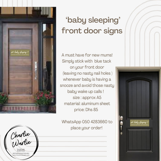 Baby Sleeping Metal Door Sign