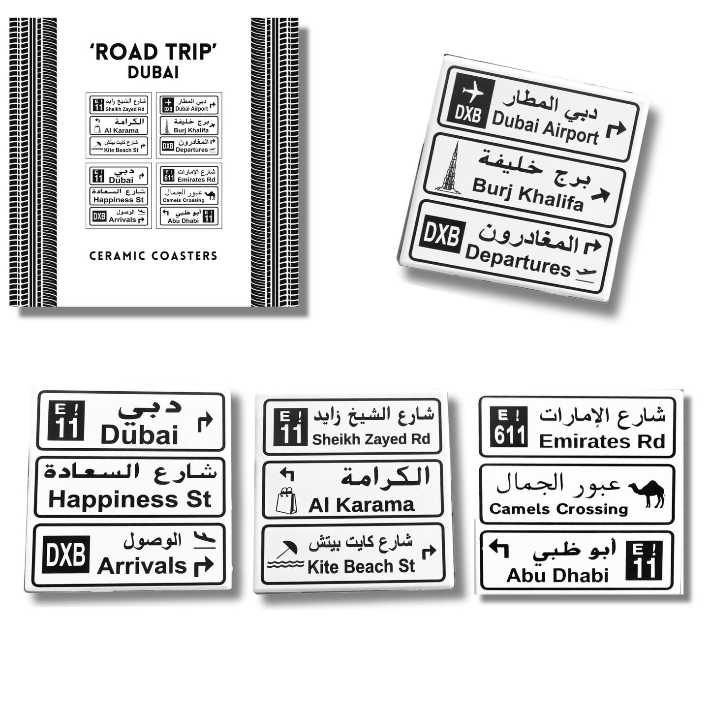 Roadtrip ceramic Coasters